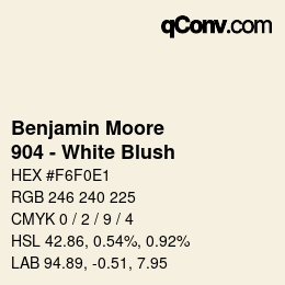 Code couleur: Benjamin Moore - 904 - White Blush | qconv.com