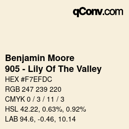 Code couleur: Benjamin Moore - 905 - Lily Of The Valley | qconv.com