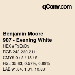 Color code: Benjamin Moore - 907 - Evening White | qconv.com