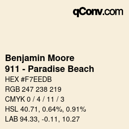 Color code: Benjamin Moore - 911 - Paradise Beach | qconv.com