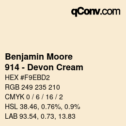 Código de color: Benjamin Moore - 914 - Devon Cream | qconv.com