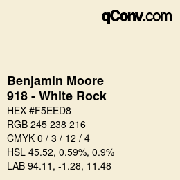 Color code: Benjamin Moore - 918 - White Rock | qconv.com