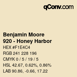Farbcode: Benjamin Moore - 920 - Honey Harbor | qconv.com