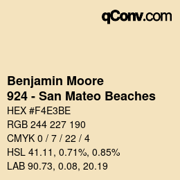 Código de color: Benjamin Moore - 924 - San Mateo Beaches | qconv.com