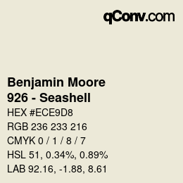 Código de color: Benjamin Moore - 926 - Seashell | qconv.com