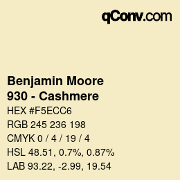 Color code: Benjamin Moore - 930 - Cashmere | qconv.com