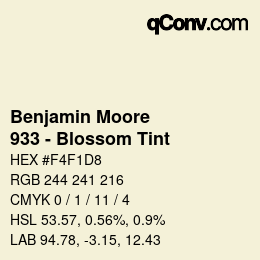 Code couleur: Benjamin Moore - 933 - Blossom Tint | qconv.com