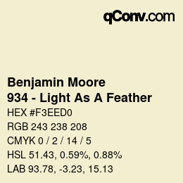 Code couleur: Benjamin Moore - 934 - Light As A Feather | qconv.com