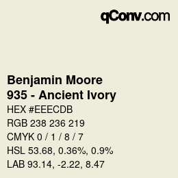 Code couleur: Benjamin Moore - 935 - Ancient Ivory | qconv.com