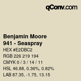 Farbcode: Benjamin Moore - 941 - Seaspray | qconv.com