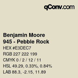 カラーコード: Benjamin Moore - 945 - Pebble Rock | qconv.com