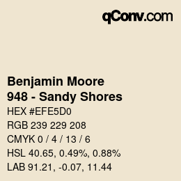 Código de color: Benjamin Moore - 948 - Sandy Shores | qconv.com