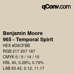 Farbcode: Benjamin Moore - 965 - Temporal Spirit | qconv.com