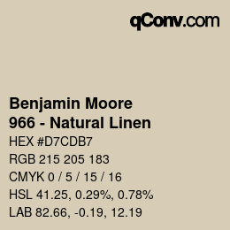 Code couleur: Benjamin Moore - 966 - Natural Linen | qconv.com