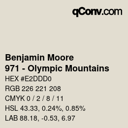 Farbcode: Benjamin Moore - 971 - Olympic Mountains | qconv.com