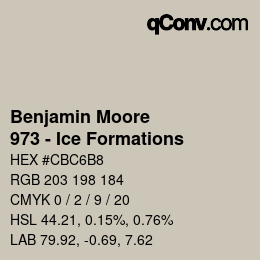 Código de color: Benjamin Moore - 973 - Ice Formations | qconv.com