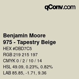 Color code: Benjamin Moore - 975 - Tapestry Beige | qconv.com