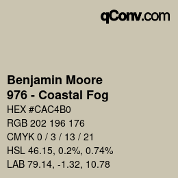 Code couleur: Benjamin Moore - 976 - Coastal Fog | qconv.com