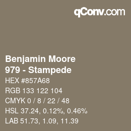 Farbcode: Benjamin Moore - 979 - Stampede | qconv.com