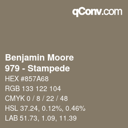 Code couleur: Benjamin Moore - 979 - Stampede | qconv.com