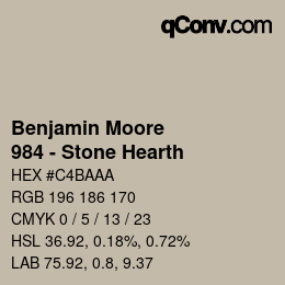 Color code: Benjamin Moore - 984 - Stone Hearth | qconv.com