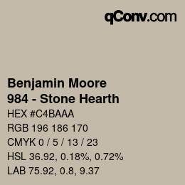 Código de color: Benjamin Moore - 984 - Stone Hearth | qconv.com