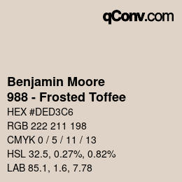 Color code: Benjamin Moore - 988 - Frosted Toffee | qconv.com