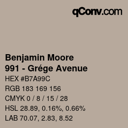 Color code: Benjamin Moore - 991 - Grége Avenue | qconv.com