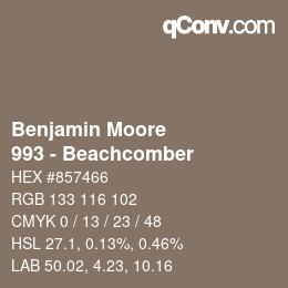 Color code: Benjamin Moore - 993 - Beachcomber | qconv.com