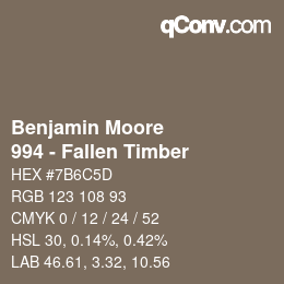 Code couleur: Benjamin Moore - 994 - Fallen Timber | qconv.com