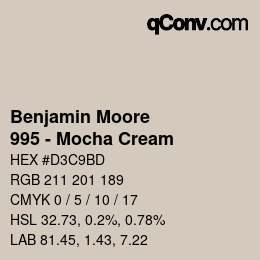 Color code: Benjamin Moore - 995 - Mocha Cream | qconv.com