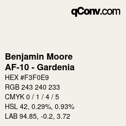 颜色代码: Benjamin Moore - AF-10 - Gardenia | qconv.com
