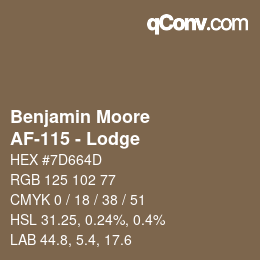 Código de color: Benjamin Moore - AF-115 - Lodge | qconv.com