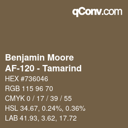 カラーコード: Benjamin Moore - AF-120 - Tamarind | qconv.com