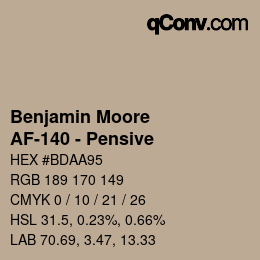 Farbcode: Benjamin Moore - AF-140 - Pensive | qconv.com