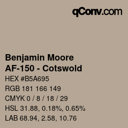 Código de color: Benjamin Moore - AF-150 - Cotswold | qconv.com