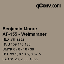 Code couleur: Benjamin Moore - AF-155 - Weimaraner | qconv.com