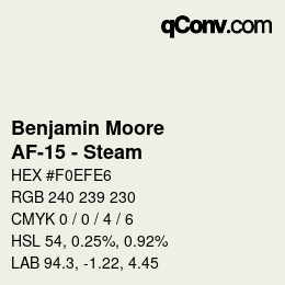 Código de color: Benjamin Moore - AF-15 - Steam | qconv.com