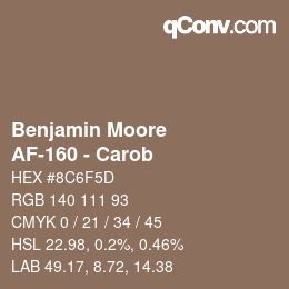 Código de color: Benjamin Moore - AF-160 - Carob | qconv.com