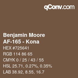 Farbcode: Benjamin Moore - AF-165 - Kona | qconv.com