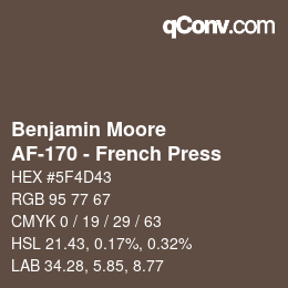 Código de color: Benjamin Moore - AF-170 - French Press | qconv.com