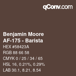 カラーコード: Benjamin Moore - AF-175 - Barista | qconv.com