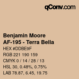 Color code: Benjamin Moore - AF-195 - Terra Bella | qconv.com