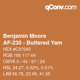 Code couleur: Benjamin Moore - AF-230 - Buttered Yam | qconv.com