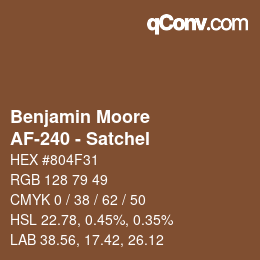 Código de color: Benjamin Moore - AF-240 - Satchel | qconv.com
