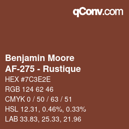 Code couleur: Benjamin Moore - AF-275 - Rustique | qconv.com