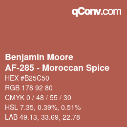 Farbcode: Benjamin Moore - AF-285 - Moroccan Spice | qconv.com