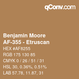 カラーコード: Benjamin Moore - AF-355 - Etruscan | qconv.com