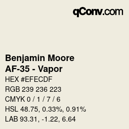 Código de color: Benjamin Moore - AF-35 - Vapor | qconv.com