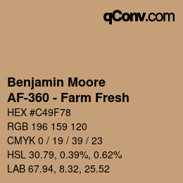 Color code: Benjamin Moore - AF-360 - Farm Fresh | qconv.com